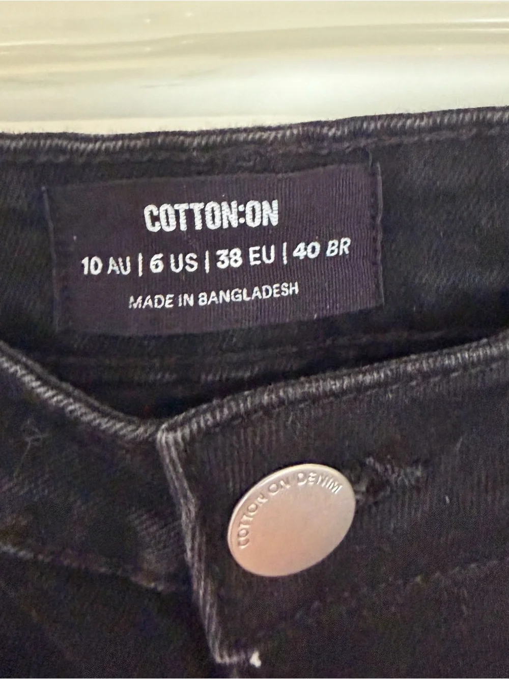 Cotton On Black High-Rise Stretch Mom Jeans
